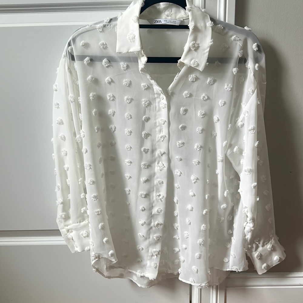 White button up with detailing